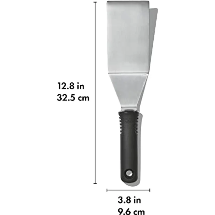 OXO Good Grips Grill-Pfannenwender, Edelstahl in Profi-Qualität mit rutschfestem Griff und flexiblem Kopf – Bild 2