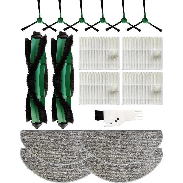 Verco 17er iRobot Combo Y0112 Ersatz Teile Seiten Bürste Filter Wisch Mopp Zubehör, inkl. Ersatzfilter und Hochleistungsbürsten