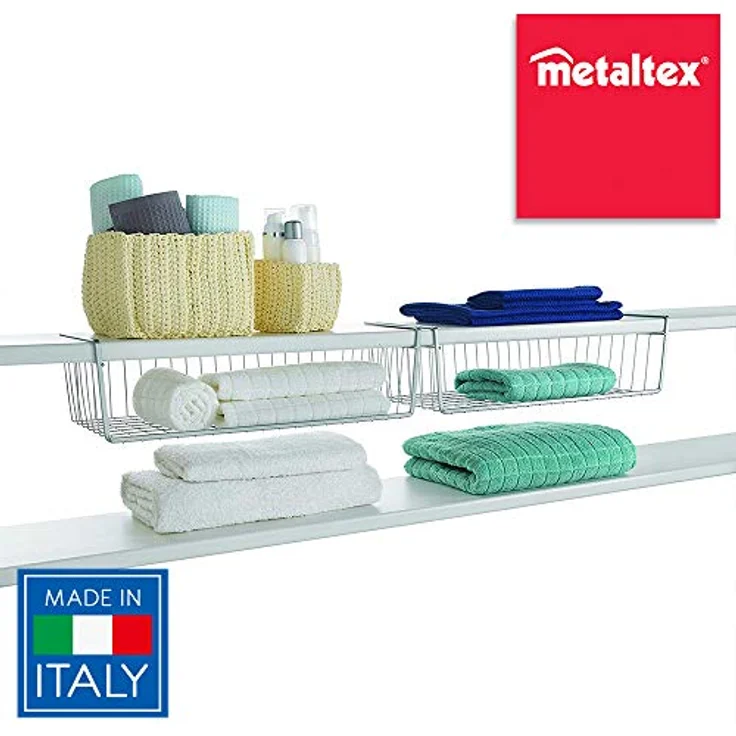 Metaltex 364850039 Kanguro Schrankkorb, 50 cm, silber – Bild 3