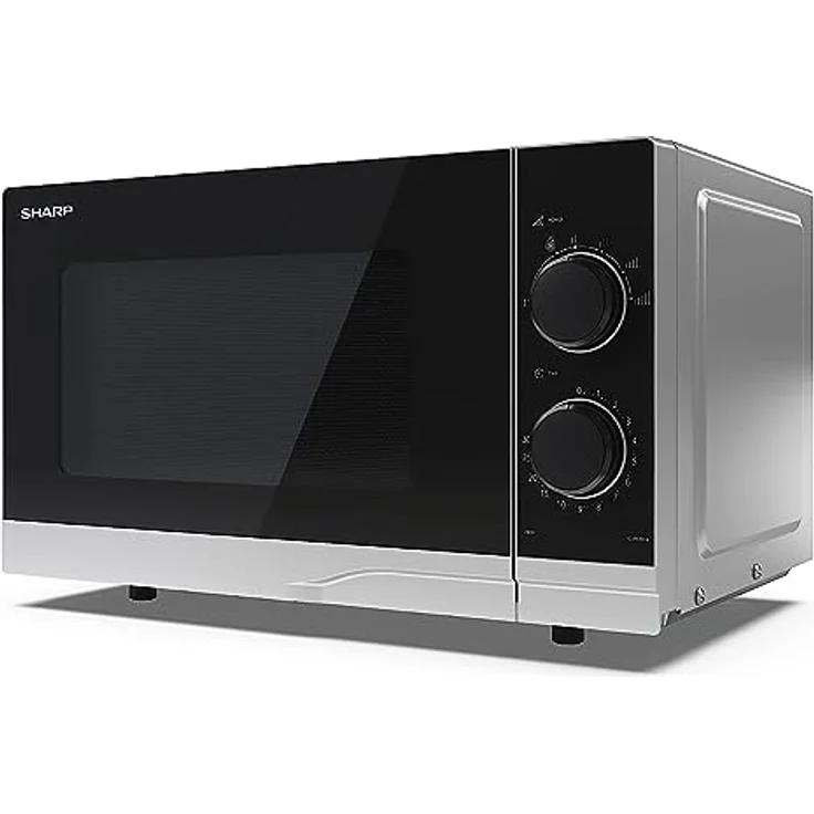 Sharp YC-PS201AE-S Mikrowelle, Standgerät, 20 Liter Garraum, 700 Watt, 6 Leistungsstufen, Auftaufunktion, silber, schwarz – Bild 5
