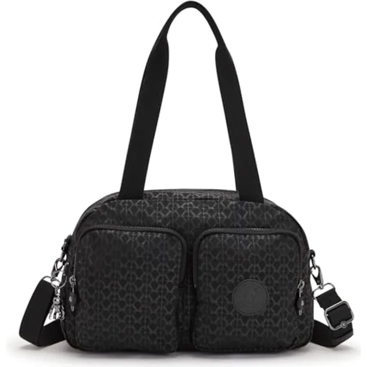 KIPLING Cool Defea Umhängetasche, sportive Schultertasche in Schwarz mit Zipperfächern und verstellbarem Schulterriemen