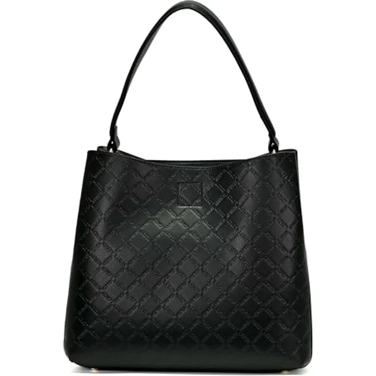 L.Credi Filberta Schultertasche, 30 cm, schwarz, 100% Polyurethan, Größe 30 cm x 16 cm x 28 cm – Bild 4
