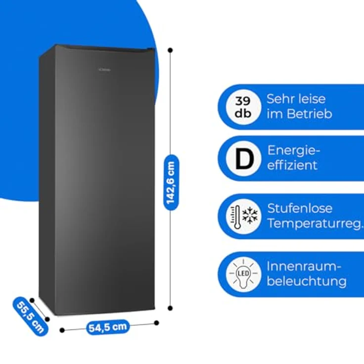 Bomann VS 7363 Kühlschrank ohne Gefrierfach, 242L, leiser Getränkekühlschrank, 5 Ablagen, schwarz-inox – Bild 6