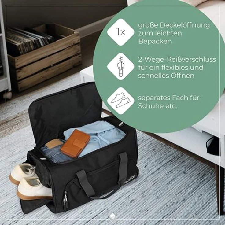 Travelite Kick Off Weekender Reisetasche, 50 cm, schwarz, 100% Polyester – Bild 5