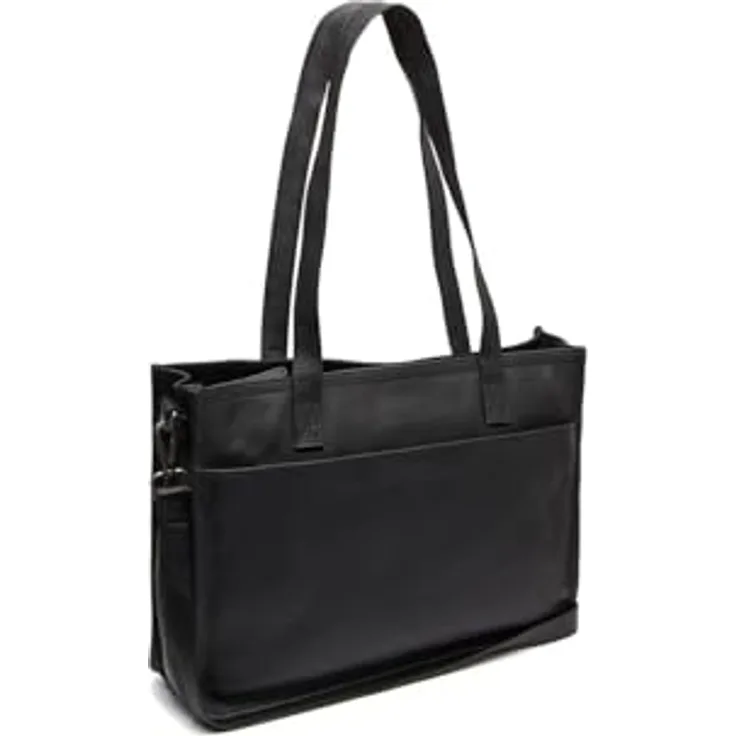 The Chesterfield Brand Adana Shopper Tasche, 100% Leder mit Laptopfach, 40 cm, schwarz
