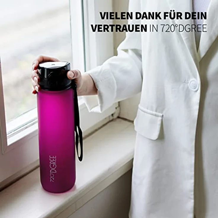 Trinkflasche Wasserflasche Fruchteinsatz 1L - BPA-Frei uberBottle 720 DGREE fuchsia pink – Bild 4
