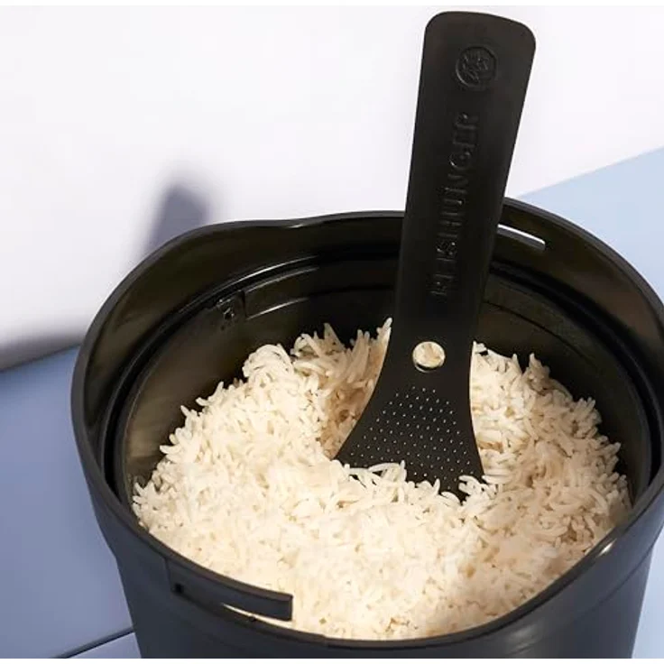 REISHUNGER Mikrowellen Reiskocher (1,7 l) - schwarz - Für perfekt gegarten Reis in nur 12 Minuten - Spülmaschinengeeignet – Bild 3