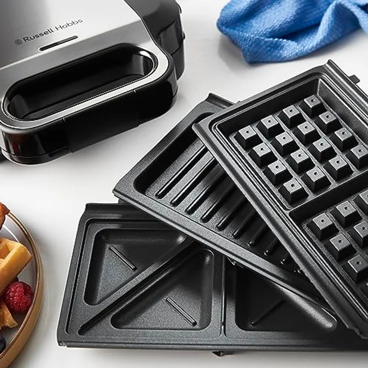 RUSSELL HOBBS Sandwichmaker 26810-56, 750 W, 3-in-1 Sandwichtoaster mit Easy Clean Funktion, vertikale Aufstellmöglichkeit, platzsparend, Tragegriff - Schwarz – Bild 3
