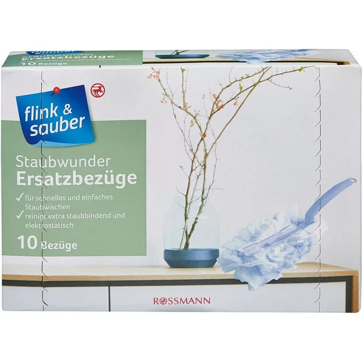 flink & sauber Staubwischer Staubwunder, Ersatzbezüge Nachfüllpack für schnelles und einfaches Staubwischen, 10 Stück