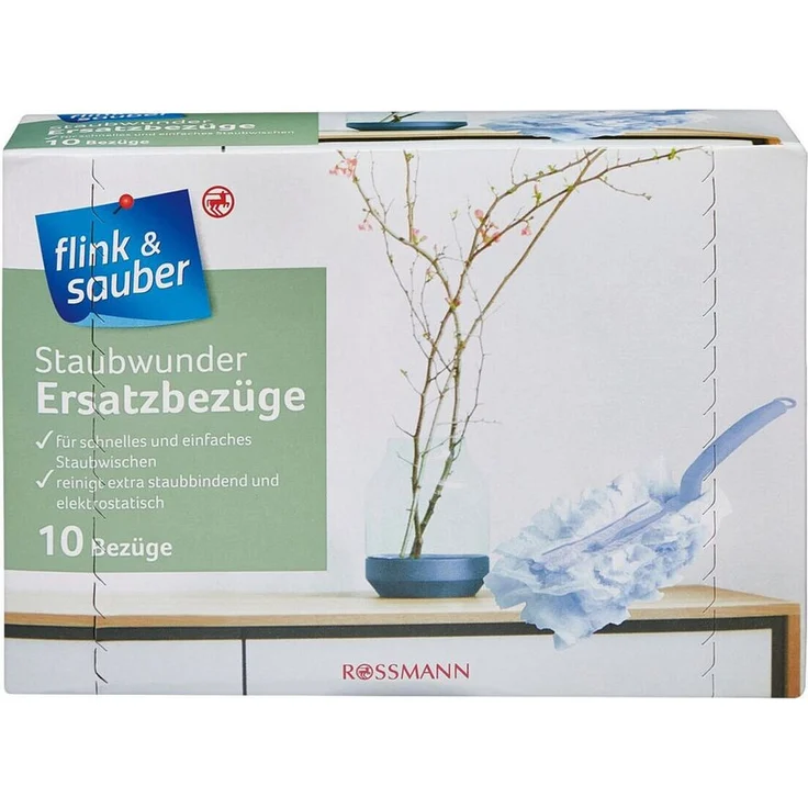 flink & sauber Staubwischer Staubwunder, Ersatzbezüge Nachfüllpack für schnelles und einfaches Staubwischen, 10 Stück