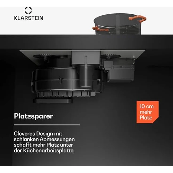 Klarstein AirJet FlexPro DSM_AirjFlexPro_60BK, Induktions-Kochfeld mit integrierter Dunstabzugshaube, 4 Zonen, 14 kW, A+ Effizienz, schwarz – Bild 6