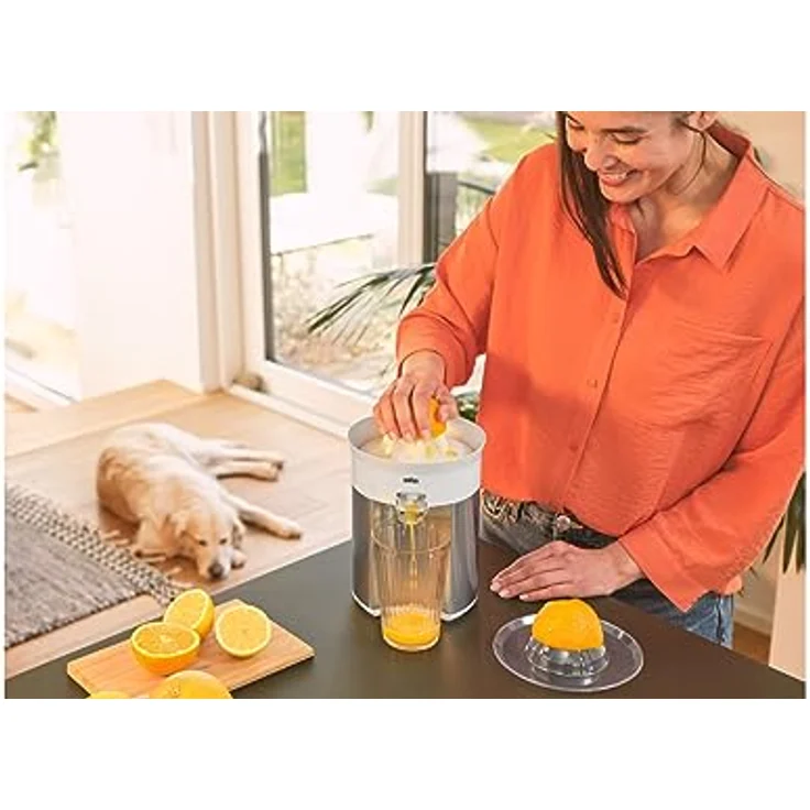 Braun CitrusQuick 5 CJ5050 WH Zitruspresse, Direkter Saftauslauf, Anti-Tropf-Auslauf, Start/Stopp-Automatik, einfache Reinigung, Direktserviersystem, Inklusive Schutzdeckel, 60W, Weiß – Bild 4