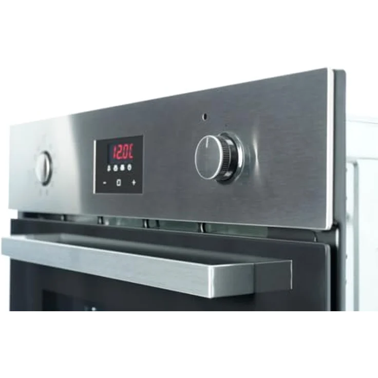 Respekta Backofen autark Einbau Edelstahl Herd Grill Heißluft Timer Ofen Jim 72L, energieeffizient mit Dampfreinigung, schwarz/silber – Bild 3