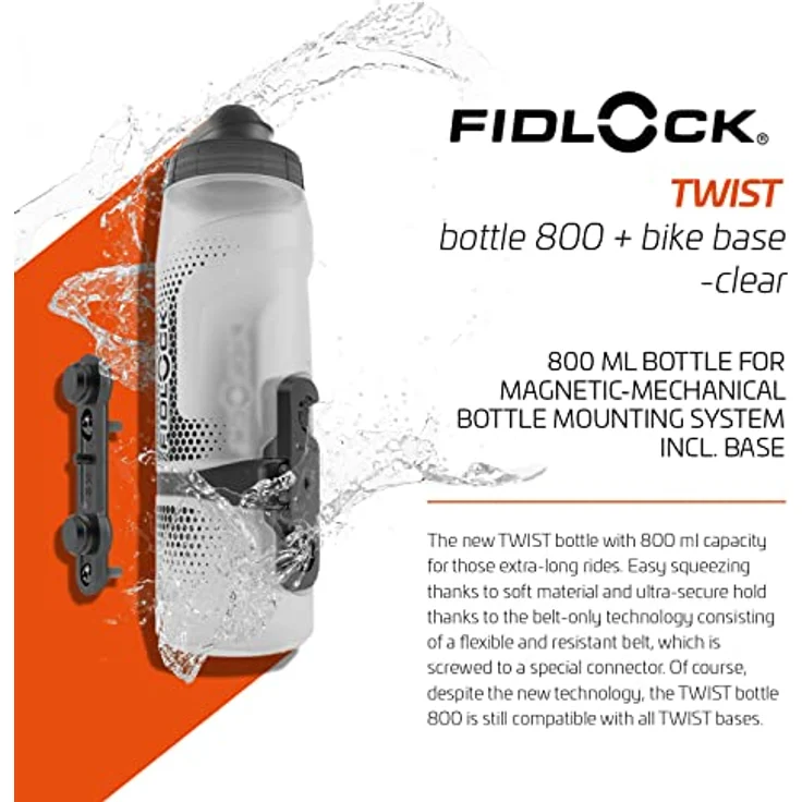 Fidlock Twist Bottle 800 ml, Trinkflasche mit Magnet-Mechanik und sicherem Haltersystem, Made in Italy – Bild 2