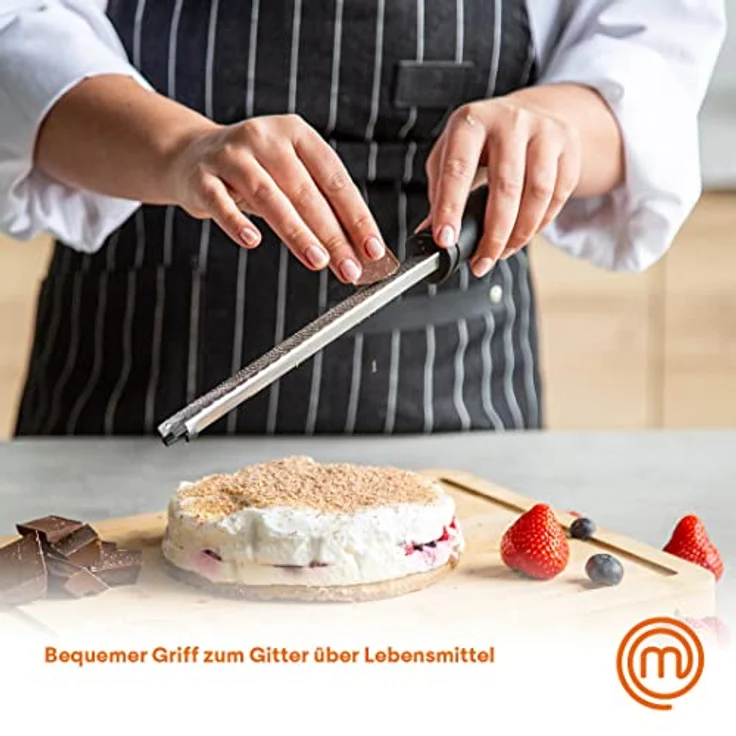 MasterChef Zestenreißer / Küchenreibe, Parmesanreibe, Zitronreibe, Zester, Ingwerreibe, Soft Griff Micro Planing Tool, Perfekt für Fein Geriebene Gewürze, Handreibe, 32.5 cm, Spülmaschinenfest – Bild 3