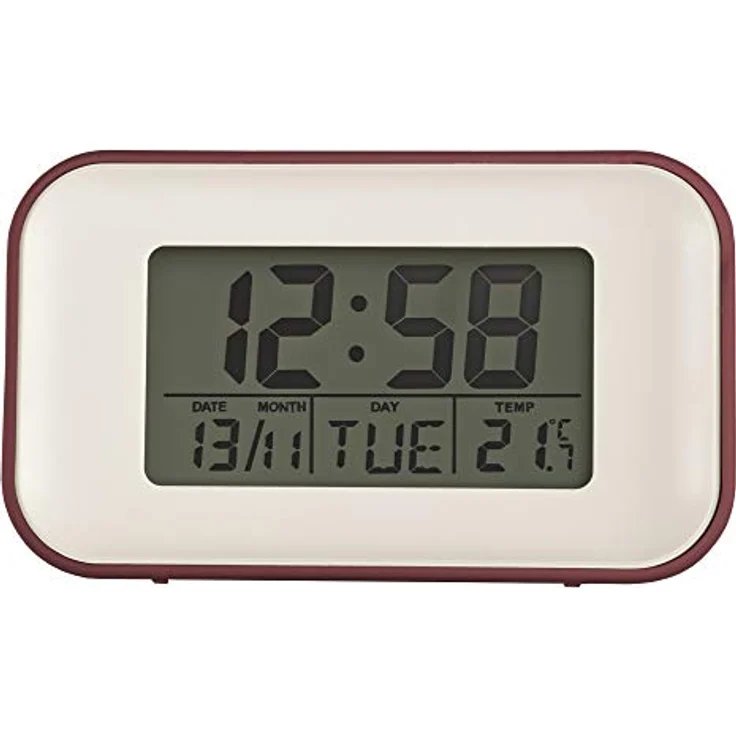 Acctim Digitaler Wecker mit Temperatur, Reflexions-Display-Technologie, rot, 59 x 100 x 48 mm, dualer Alarm mit Schlummerfunktion – Bild 3