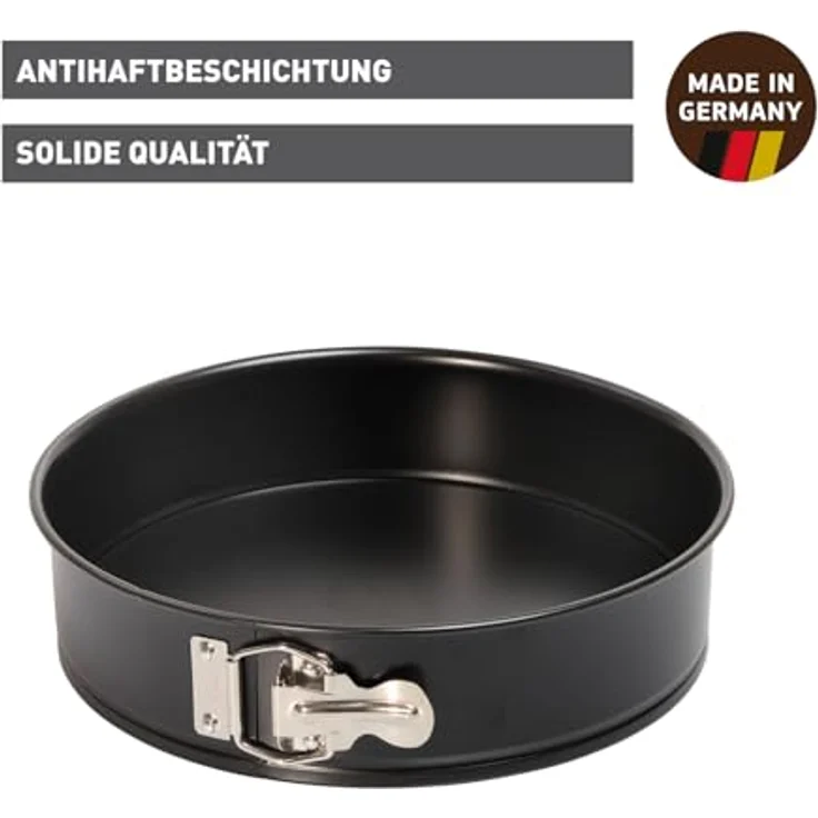 Kaiser Classic Springform, mit Flachboden, Ø 24 cm, runde Backform, auslaufsicher, antihaftbeschichtet, schwarz – Bild 4