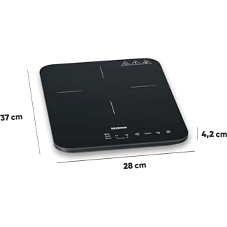 SEVERIN KP 1032, Induktionskochplatte mit Glaskeramik-Kochfeld, 10 Leistungsstufen, Touch-Display mit Timerfunktion, 2.000 Watt, schwarz / Glas – Bild 5