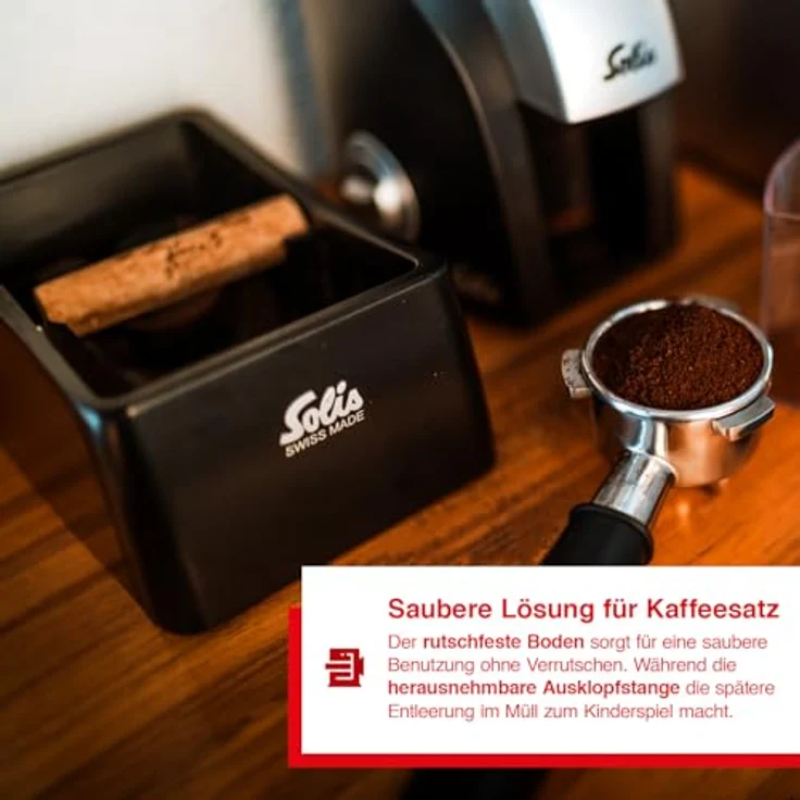 Solis Ausklopfschale für Kaffeesatz, 8 x 11,5 x 22,schwarz – Bild 5