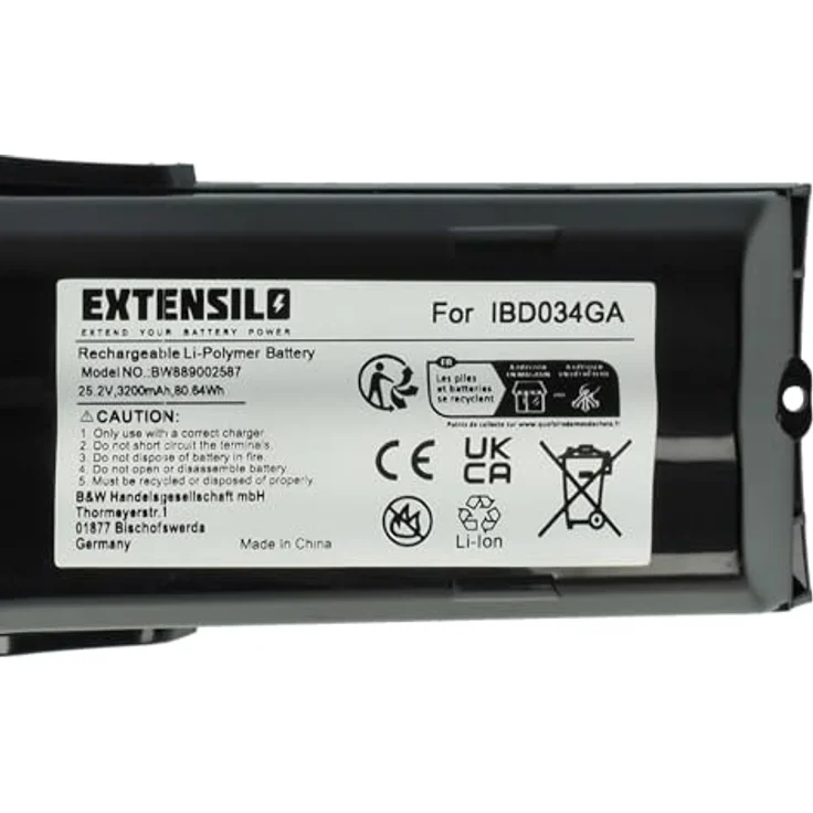 EXTENSILO Akku kompatibel mit Philips SpeedPro Max Aqua XC8147, 3200 mAh Li-Ion, 25,2 V, Hochleistungs-Ersatzakku – Bild 5
