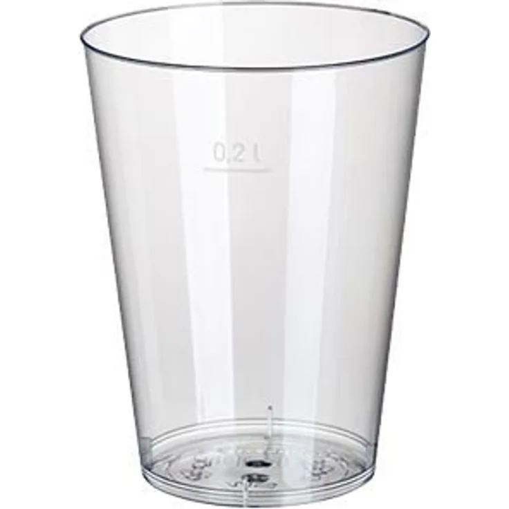 PAPSTAR 12162 50 Trinkbecher Polystyrol 0.2 L, Ø 7.5 x 9.7 cm, glasklar