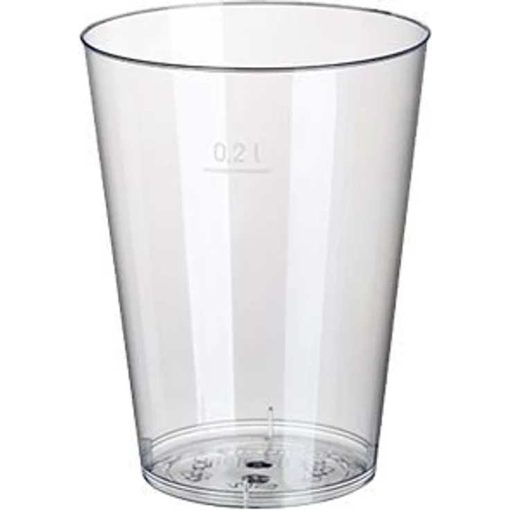 PAPSTAR 12162 50 Trinkbecher Polystyrol 0.2 L, Ø 7.5 x 9.7 cm, glasklar – Bild 1