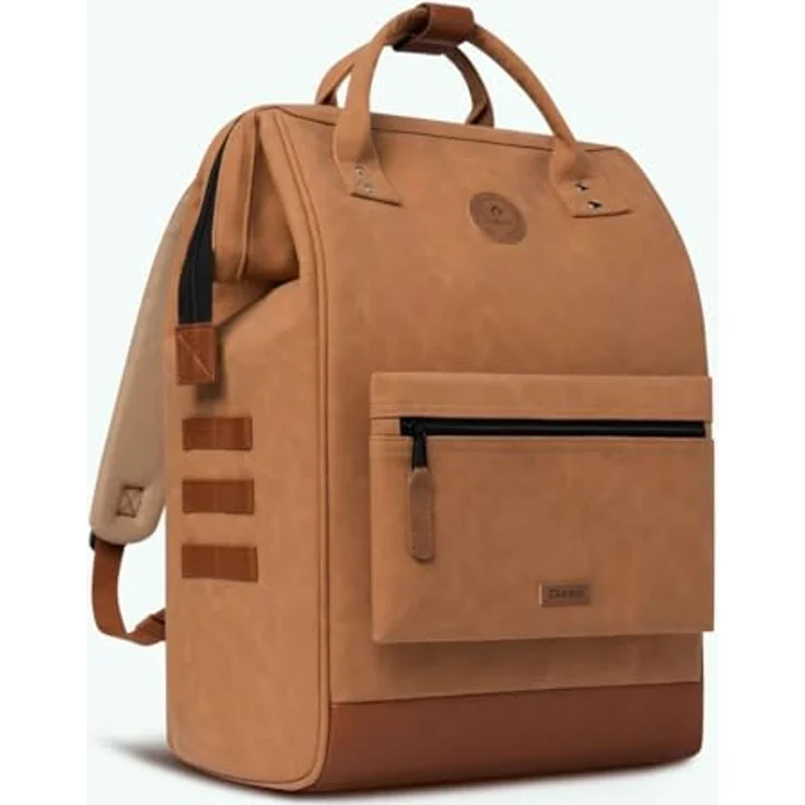 CABAIA Tagesrucksack Adventurer L Nubuck (3-tlg), Veganer Cityrucksack mit austauschbaren Vordertaschen, Lederoptik, 26 L, wasserdicht – Bild 5