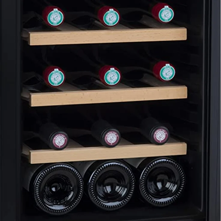 H.Koenig AGE12 12 Flaschen, 31 L, Einstellbare Temperatur von 11°C bis 18°C, Touchscreen-Bedienfeld, Niedriger Geräuschpegel, Schwarz – Bild 5