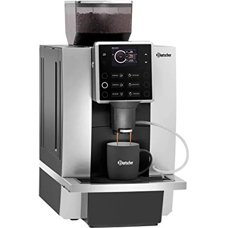 Bartscher KV1 Classic Kaffeevollautomat schwarz-silber Festwasseranschluss, Milchaufschäumer – Bild 2