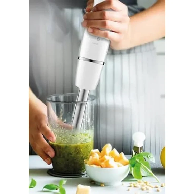 Tefal HB9441 InfinyForce 4-in-1 Stabmixer, 1000 Watt, stufenlose Geschwindigkeitsregelung, inkl. Schneebesen, Zerkleinerer-Aufsatz, Mixbehälter, Ice Crusher, weiß – Bild 4
