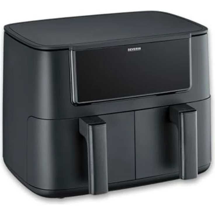 SEVERIN FR 2463 Heißluftfritteuse Black Line „Dual“, 2 x 4L Garkörbe, 360° Heißluft Technologie, Sync Cook & Sync Finish, intuitive Touch-Bedienung mit 10 Automatik-Programmen – Bild 3