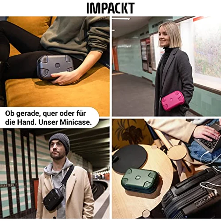 Impackt Minicase Umhängetasche, Deep Sea Grün, 1 l, Handgepäck (bis 50 l), bruchsichere Schale aus recyceltem Plastik – Bild 4