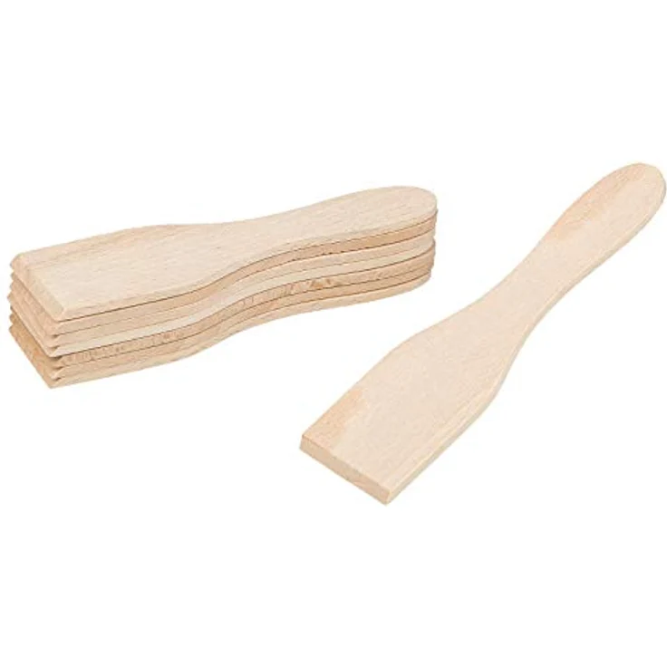Smart-Planet 8er Set Raclettespachtel aus hitzebeständigem Buchenholz - Raclettekratzer 13x4cm - Schaber für Raclette Pfännchen - Spachtel Set für Silvester – Bild 4