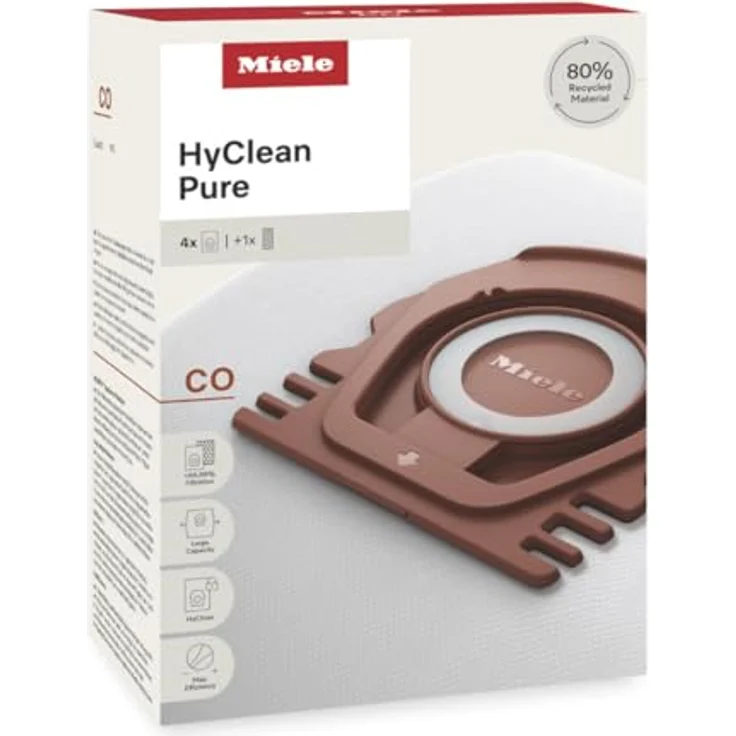 Miele HyClean Pure CO Staubsaugerbeutel mit AirClean-Filter, 4 Stück für Miele Guard M1 Staubsauger, hygienischer Beutelwechsel – Bild 3