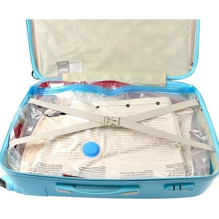 Ruhhy Vakuumierbeutel Vakuumbeutel-Set für Kleidung 15-teilig: Wiederverwendbar, 3 Größen, Transparent/Blau - Preisvergleich – Bild 4