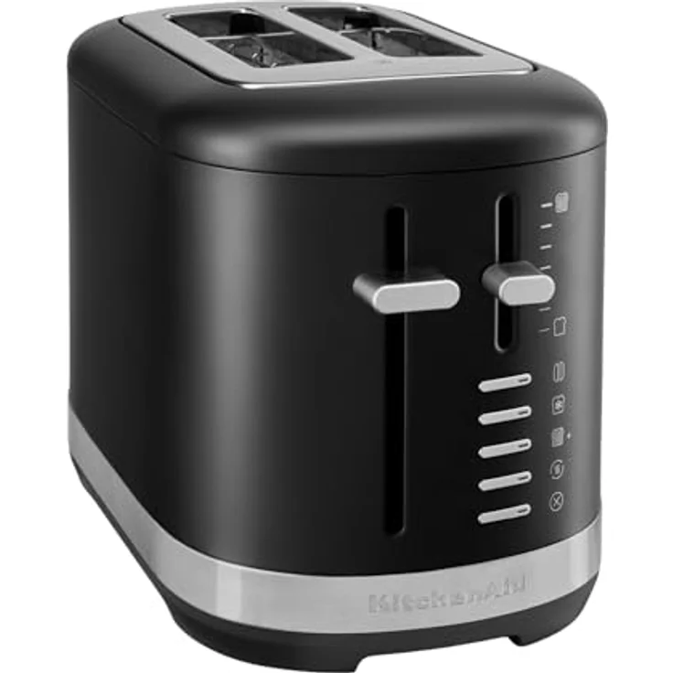 KitchenAid 5KMT2109EBK, manueller 2-Scheiben Toaster mit Gusseisen-Gehäuse, Schwarz, extra breite Schlitze, 7 Bräunungsgrade, Auftaufunktion, herausnehmbare Krümelschublade – Bild 2