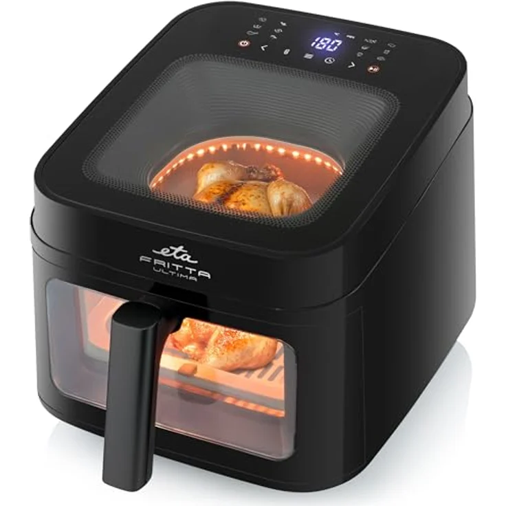 eta Fritteuse Fritta Ultima, 1700 W Heißluftfritteuse mit 12 Programmen, schwarz, 6,5 l Fassungsvermögen und LED-Display – Bild 1