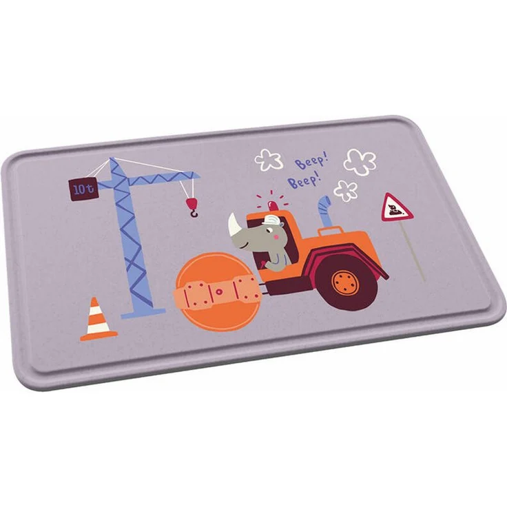 KOZIOL Frühstücksbrett Connect Board Trucks, Biozirkukärer Kunststoff, 24 x 15 cm, Organic Grey