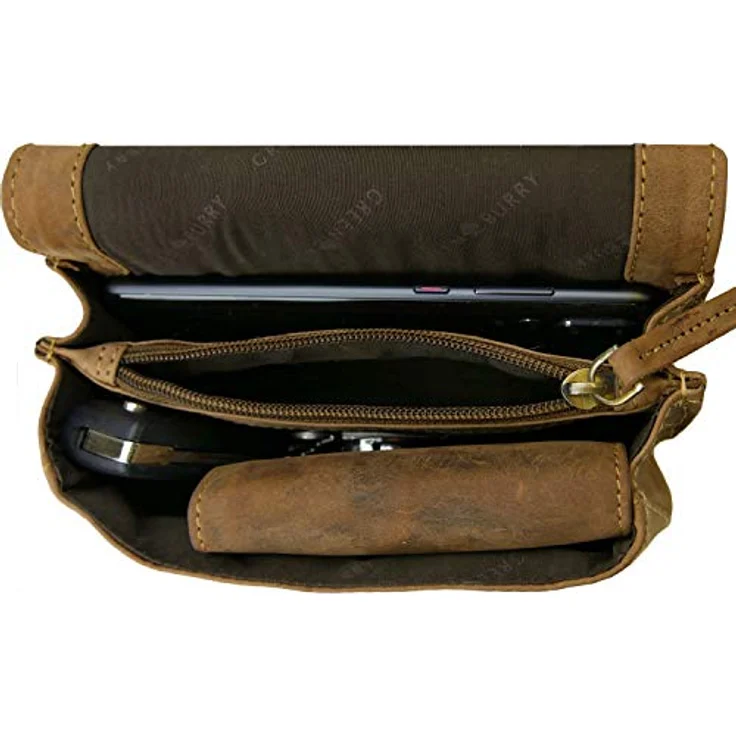 Greenburry Vintage Military Gürteltasche Leder, 16 cm x 6 cm x 9 cm, braun, 100% Leder – Bild 7