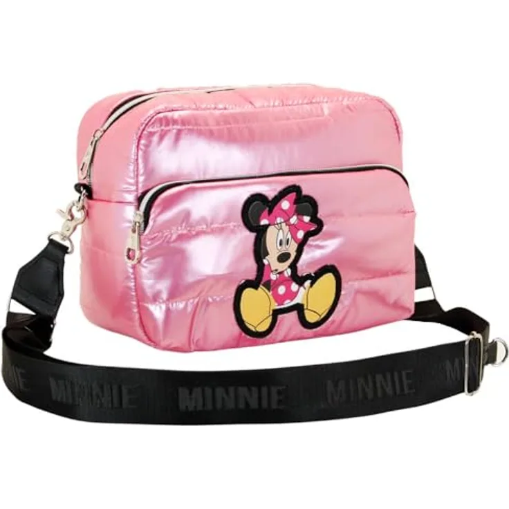 Karactermania Umhängetasche Disney Minnie Maus, rosa Schultertasche mit verstellbarem Schulterriemen und gepolstertem Innenleben