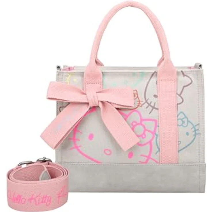 Fritzi aus Preußen Hello Kitty Canvas Handtasche, beige, 26 cm x 9 cm x 21 cm, 100% Polyester – Bild 1
