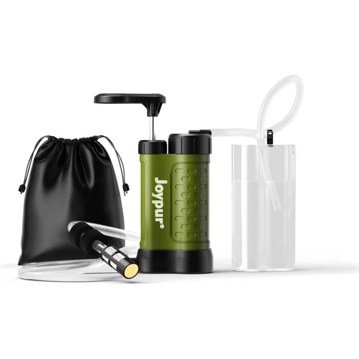 joypur Outdoor Wasserfilter K8192, 5-Stufen UF-Membran 0.01µm, 340g, Grün, für Camping und Notfälle