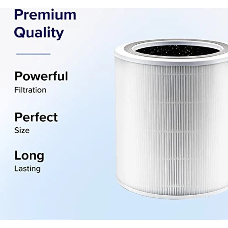 LEVOIT 3-IN-1 H13 HEPA-Ersatzfilter für Luftreiniger Core 400S, HEPA-Filter, hocheffizienter Aktivkohlefilter und Vorfilter, Luftfilter gegen 99.97% Allergene Staub Pollen Rauch, Core 400S-RF – Bild 3