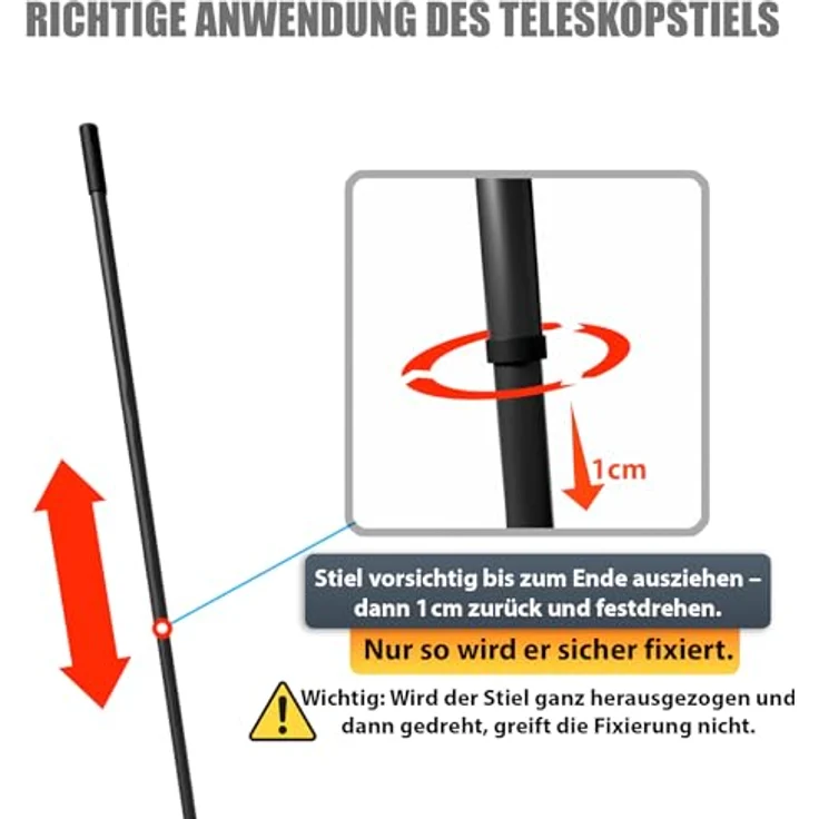 BigDean Kehrgarnitur 2 Stück Zimmerbesen, 150 cm ausziehbar, Rosshaar Borsten, für empfindliche Böden, ergonomisch und platzsparend, Made in Germany – Bild 7