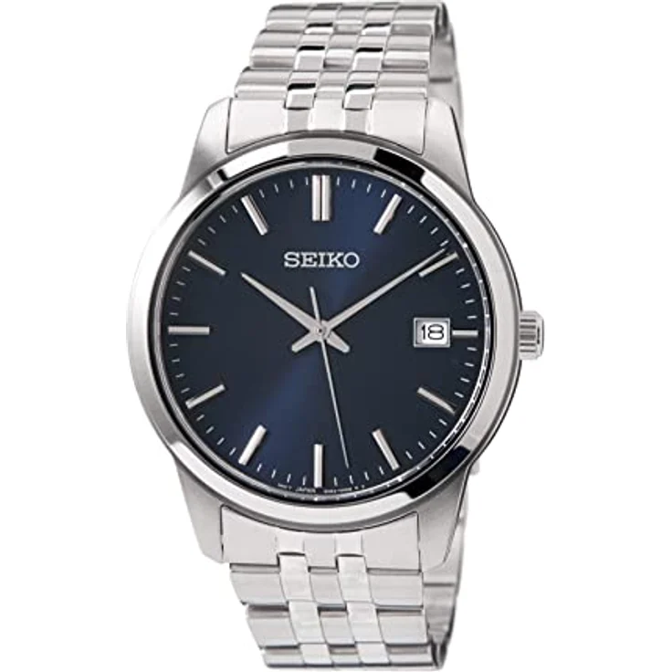 Seiko Herren-Uhr Quarz Edelstahl mit Edelstahlband SUR399P1, Blau – Bild 1