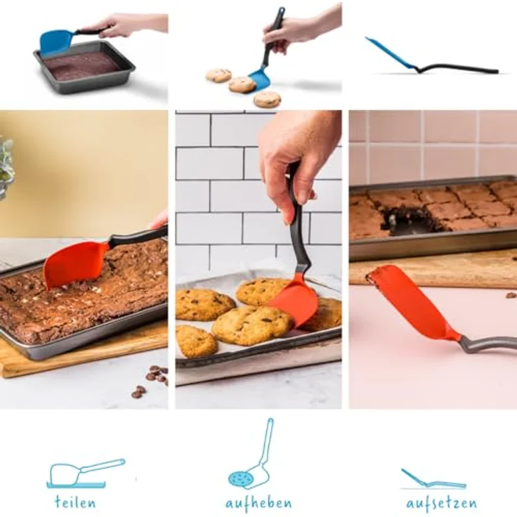 Dreamfarm Mini CHOPULA Pfannenwender, flexibler Nylon Wender in Rot, hitzebeständig bis 250°C, spülmaschinenfest, BPA-frei – Bild 3