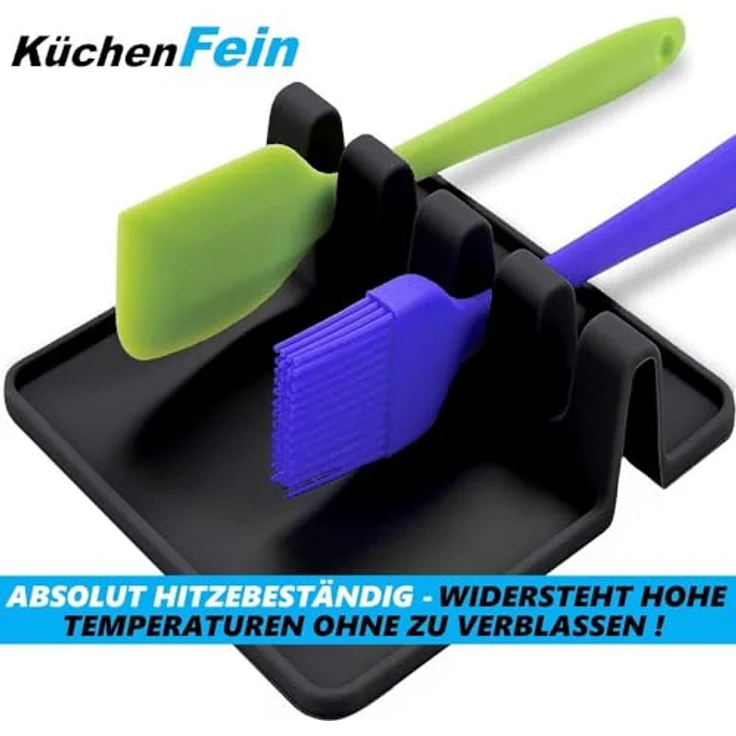 KüchenFein Silikon Kochlöffelablage Löffelhalter Spüle, Kochlöffel Halter Löffelablage Besteckhalter Kochwerkzeug Küchenablage – Bild 3