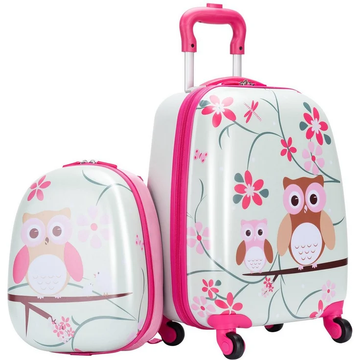 KOMFOTTEU Kinderkoffer mit Rucksack, Kinder Trolley Gepäck, leicht und stabil, PC- und ABS-Material, blau – Bild 1