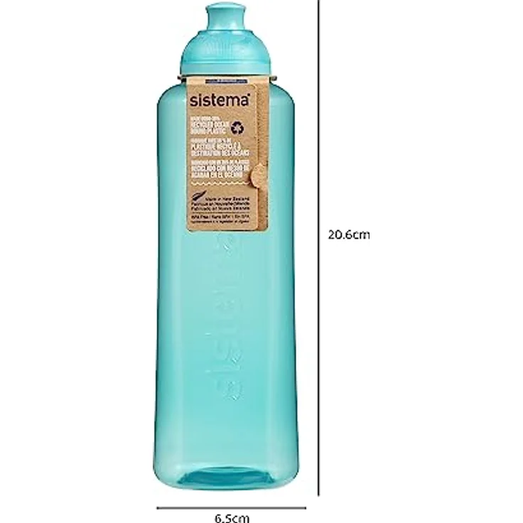 Sistema Twist 'n' Sip Squeeze Sport Wasserflaschen | Kinder Wasserflaschen | 480 ml | BPA-frei | hergestellt mit recyceltem Kunststoff | Teal Stein | 4 Count – Bild 2