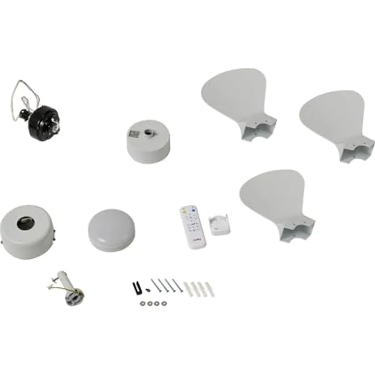 Lindby Deckenventilator mit Lampe "Enon", dimmbar, Metall, mit Fernbedienung, weiß, für Wohnzimmer & Esszimmer – Bild 13